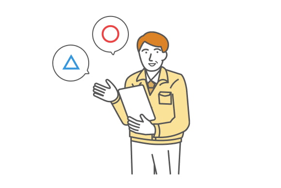 スタッフの方が意思確認をしているイラスト