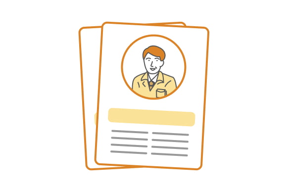 何枚かの履歴書のイラスト